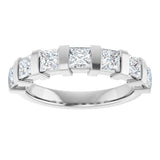 10K Gold Square Lab-Grown Diamond Bar Channel-Set Anniversary Band – 1 1/3–2 3/4 CTW (Style 123675) - White Gold - view 3