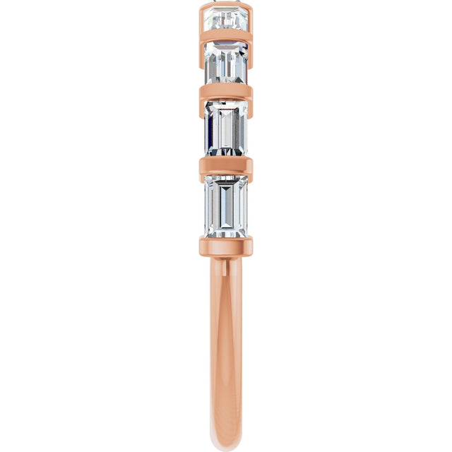 10K Gold Straight Baguette Lab-Grown Diamond Bar Channel-Set Anniversary Band – 3/4–9/10 CTW (Style 123675) - Rose Gold - view 4