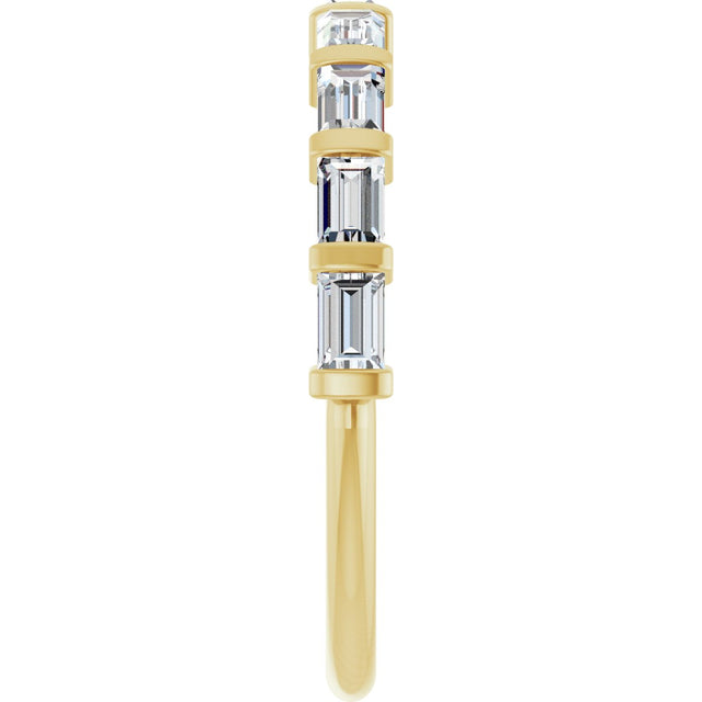 10K Gold Straight Baguette Natural Diamond Bar Channel-Set Anniversary Band – 1/5–5/8 CTW (Style 123675) - Yellow Gold - view 4