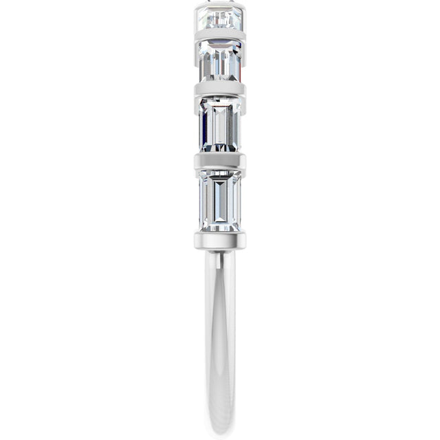 14K Gold Straight Baguette Natural Diamond Bar Channel-Set Anniversary Band – 1/5–3/4 CTW - White Gold - view 4