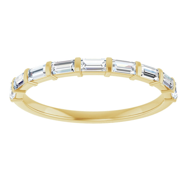 10K Gold Straight Baguette Lab-Grown Diamond Bar Channel-Set Anniversary Band – 1/5–1/2 CTW (Style 123675) - Yellow Gold - view 3
