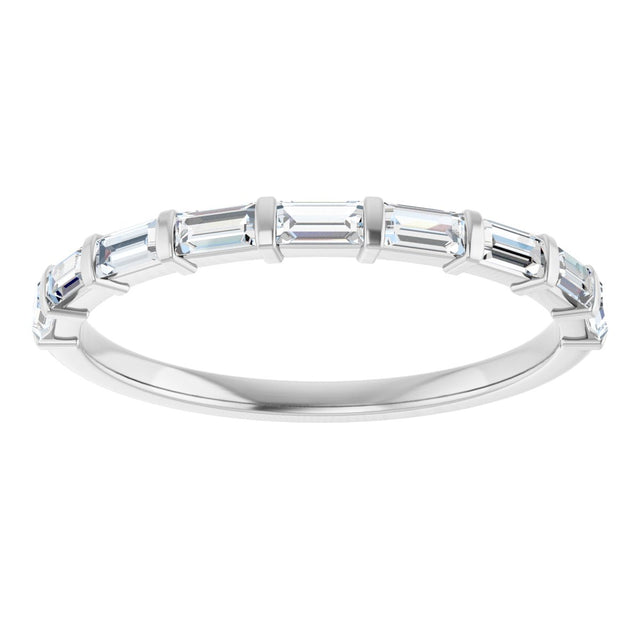 10K Gold Straight Baguette Lab-Grown Diamond Bar Channel-Set Anniversary Band – 1/5–1/2 CTW (Style 123675) - White Gold - view 3