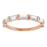 10K Gold Straight Baguette Natural Diamond Bar Channel-Set Anniversary Band – 3/4–1 CTW (Style 123675) - Rose Gold - view 3