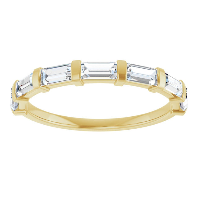 10K Gold Straight Baguette Lab-Grown Diamond Bar Channel-Set Anniversary Band – 3/4–9/10 CTW (Style 123675) - Yellow Gold - view 3