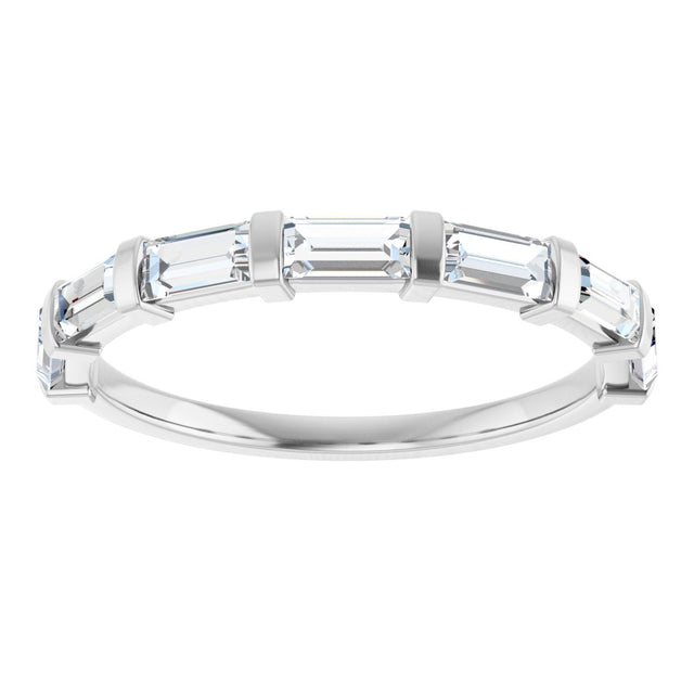 Platinum Straight Baguette Lab-Grown Diamond Bar Channel-Set Anniversary Band – 1/5–3/4 CTW - view 3