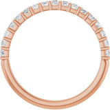10K Gold Square Natural Diamond Bar Channel-Set Anniversary Band – 3/8–1 1/6 CTW - Rose Gold - view 2