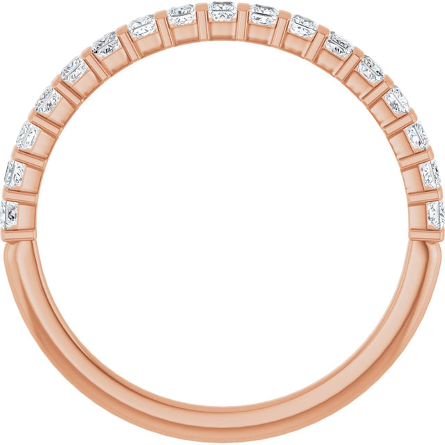 10K Gold Square Natural Diamond Bar Channel-Set Anniversary Band – 3/8–1 1/6 CTW - Rose Gold - view 2