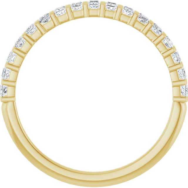 10K Gold Square Natural Diamond Bar Channel-Set Anniversary Band – 3/8–1 1/6 CTW - Yellow Gold - view 2
