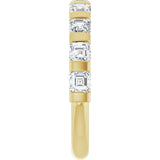 14K Gold Asscher Natural Diamond Bar Channel-Set Anniversary Band – 5/8–1 3/8 CTW (Style 123675) - Yellow Gold - view 4