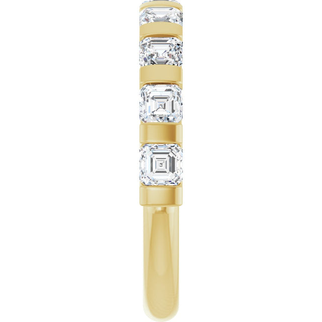 14K Gold Asscher Natural Diamond Bar Channel-Set Anniversary Band – 5/8–1 3/8 CTW (Style 123675) - Yellow Gold - view 4