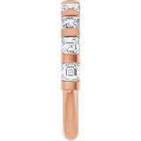 14K Gold Asscher Natural Diamond Bar Channel-Set Anniversary Band – 5/8–1 3/8 CTW (Style 123675) - Rose Gold - view 4