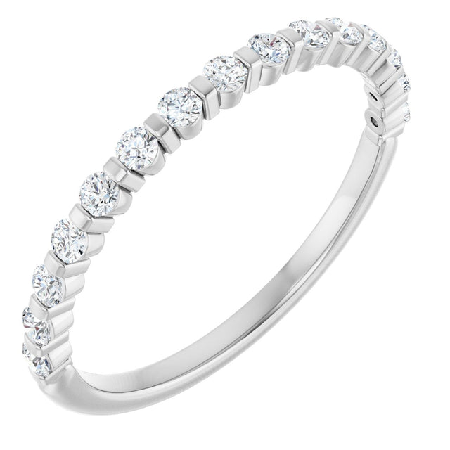 Platinum Round Lab-Grown Diamond Bar Channel-Set Anniversary Band – 1/4–3/4 CTW