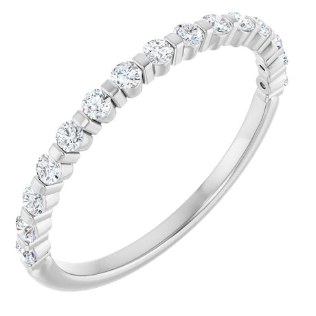10K Gold Round Lab-Grown Diamond Bar Channel-Set Anniversary Band – 1/5–5/8 CTW (Style 123675) - White Gold