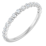 14K Gold Round Lab-Grown Diamond Bar Channel-Set Anniversary Band – 1/4–3/4 CTW - White Gold
