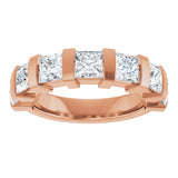 10K Gold Square Natural Diamond Bar Channel-Set Anniversary Band – 1 3/8–2 3/4 CTW (Style 123675) - Rose Gold - view 3