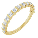 10K Gold Square Natural Diamond Bar Channel-Set Anniversary Band – 3/8–1 1/6 CTW - Yellow Gold