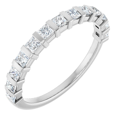 10K Gold Square Natural Diamond Bar Channel-Set Anniversary Band – 3/8–1 1/6 CTW - White Gold