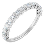 14K Gold Square Natural Diamond Bar Channel-Set Anniversary Band – 1/3–1 1/2 CTW - White Gold