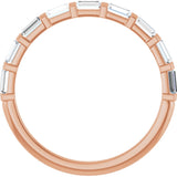 10K Gold Straight Baguette Lab-Grown Diamond Bar Channel-Set Anniversary Band – 1/5–1/2 CTW (Style 123675) - Rose Gold - view 2