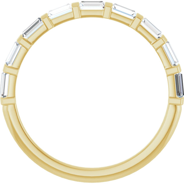 10K Gold Straight Baguette Lab-Grown Diamond Bar Channel-Set Anniversary Band – 1/5–1/2 CTW (Style 123675) - Yellow Gold - view 2