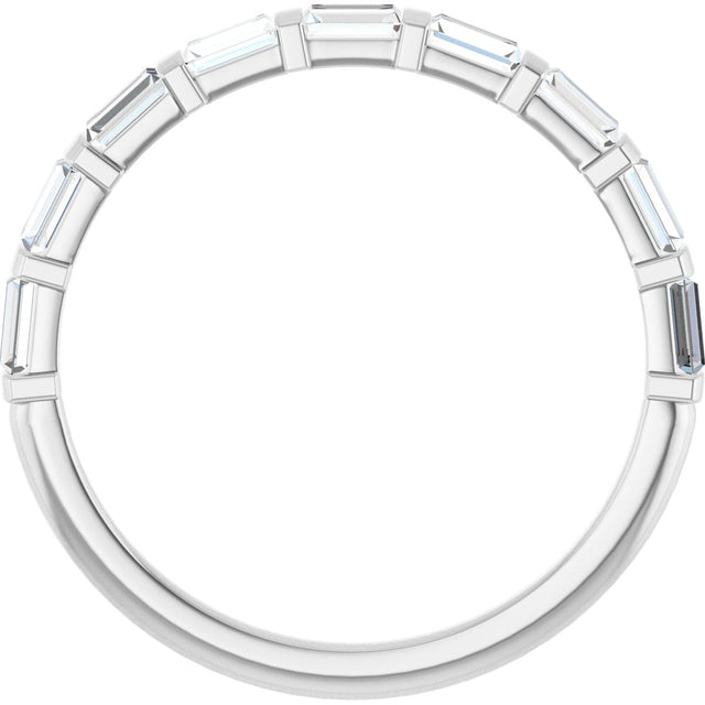 10K Gold Straight Baguette Lab-Grown Diamond Bar Channel-Set Anniversary Band – 1/5–1/2 CTW (Style 123675) - White Gold - view 2