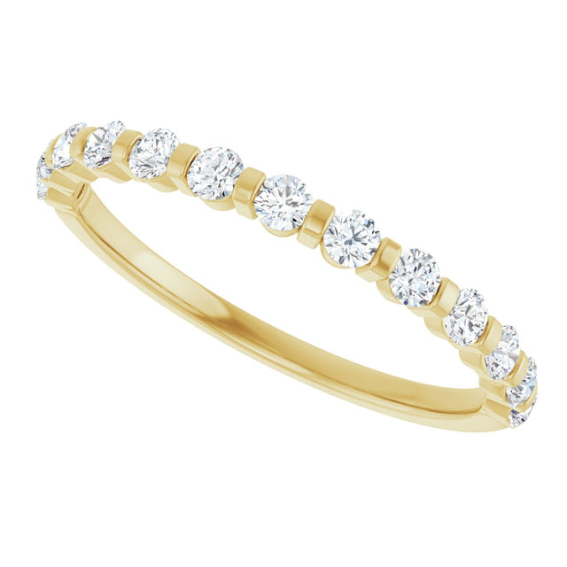 10K Gold Round Natural Diamond Bar Channel-Set Anniversary Band – 1/5–5/8 CTW (Style 123675) - Yellow Gold - view 5