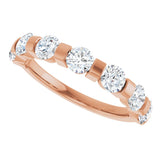 10K Gold Round Lab-Grown Diamond Bar Channel-Set Anniversary Band – 7/8–1 1/3 CTW - Rose Gold - view 5