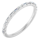 14K Gold Straight Baguette Natural Diamond Bar Channel-Set Anniversary Band – 1/5–3/4 CTW - White Gold