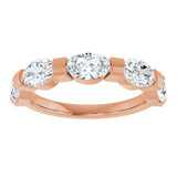 10K Gold Oval Lab-Grown Diamond Bar Channel-Set Anniversary Band – 9/10–2 CTW (Style 123675) - Rose Gold - view 3