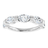 10K Gold Oval Lab-Grown Diamond Bar Channel-Set Anniversary Band – 9/10–2 CTW (Style 123675) - White Gold - view 3