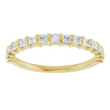 14K Gold Square Lab-Grown Diamond Bar Channel-Set Anniversary Band – 1/3–1 1/2 CTW - Yellow Gold - view 3