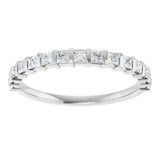 10K Gold Square Lab-Grown Diamond Bar Channel-Set Anniversary Band – 1/3–9/10 CTW - White Gold - view 3