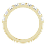 14K Gold Asscher Natural Diamond Bar Channel-Set Anniversary Band – 5/8–1 3/8 CTW (Style 123675) - Yellow Gold - view 2