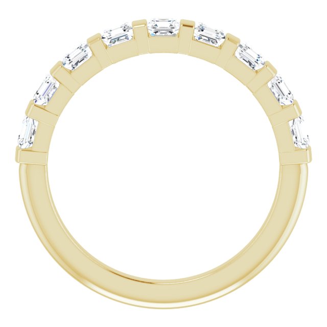 14K Gold Asscher Natural Diamond Bar Channel-Set Anniversary Band – 5/8–1 3/8 CTW (Style 123675) - Yellow Gold - view 2