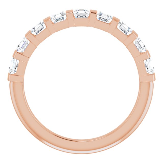 14K Gold Asscher Natural Diamond Bar Channel-Set Anniversary Band – 5/8–1 3/8 CTW (Style 123675) - Rose Gold - view 2