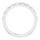 Platinum Asscher Lab-Grown Diamond Bar Channel-Set Anniversary Band – 5/8–1 3/8 CTW - view 2