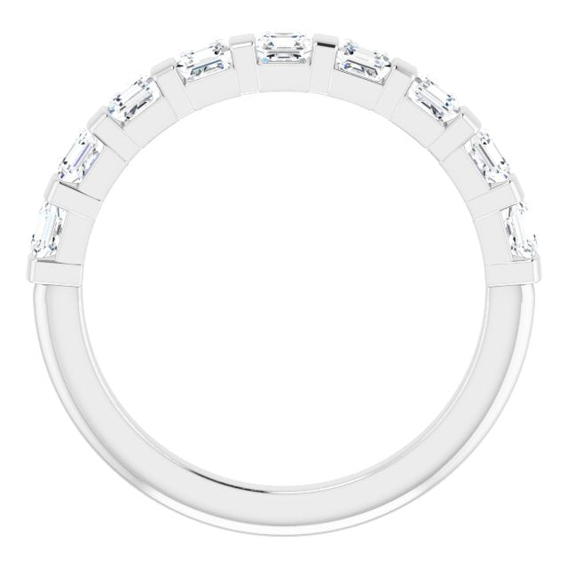 Platinum Asscher Lab-Grown Diamond Bar Channel-Set Anniversary Band – 5/8–1 3/8 CTW - view 2