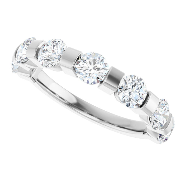 10K Gold Round Lab-Grown Diamond Bar Channel-Set Anniversary Band – 1 5/8 CTW (Style 123675) - White Gold - view 5