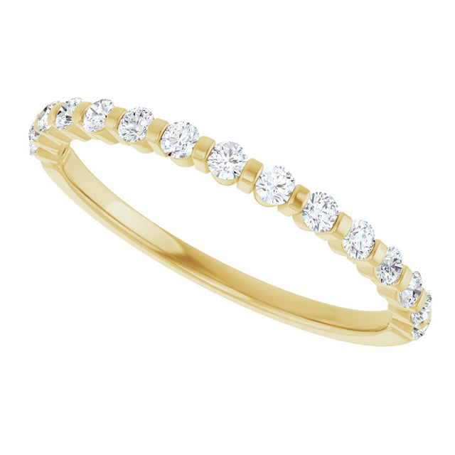 10K Gold Round Natural Diamond Bar Channel-Set Anniversary Band – 1/5–5/8 CTW (Style 123675) - Yellow Gold - view 5