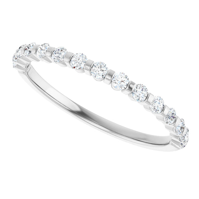 Platinum Round Natural Diamond Bar Channel-Set Anniversary Band – 1/4–3/4 CTW - view 5