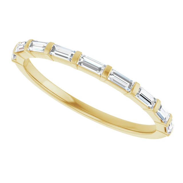 10K Gold Straight Baguette Lab-Grown Diamond Bar Channel-Set Anniversary Band – 1/5–1/2 CTW (Style 123675) - Yellow Gold - view 5