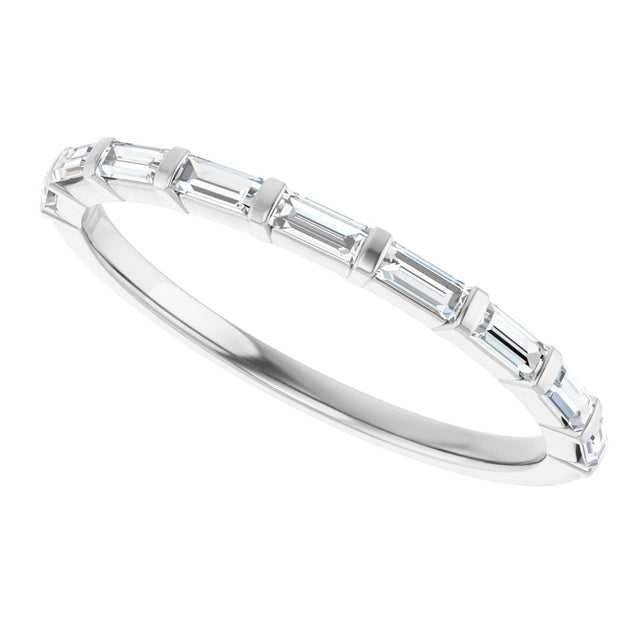 10K Gold Straight Baguette Lab-Grown Diamond Bar Channel-Set Anniversary Band – 1/5–1/2 CTW (Style 123675) - White Gold - view 5