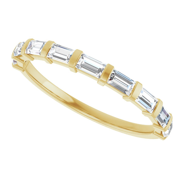 10K Gold Straight Baguette Lab-Grown Diamond Bar Channel-Set Anniversary Band – 1/5–1/2 CTW (Style 123675) - Yellow Gold - view 5