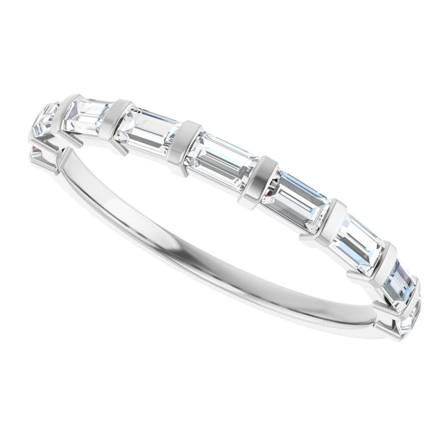 10K Gold Straight Baguette Lab-Grown Diamond Bar Channel-Set Anniversary Band – 1/5–1/2 CTW (Style 123675) - White Gold - view 5