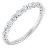 14K Gold Round Lab-Grown Diamond Bar Channel-Set Anniversary Band – 1/4–3/4 CTW - White Gold