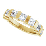 10K Gold Square Natural Diamond Bar Channel-Set Anniversary Band – 1 3/8–2 3/4 CTW (Style 123675) - Yellow Gold - view 5