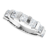 10K Gold Square Lab-Grown Diamond Bar Channel-Set Anniversary Band – 1 1/3–2 3/4 CTW (Style 123675) - White Gold - view 5