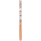 14K Gold Straight Baguette Lab-Grown Diamond Bar Channel-Set Anniversary Band – 1/5–3/4 CTW - Rose Gold - view 4