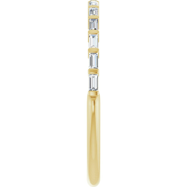 14K Gold Straight Baguette Lab-Grown Diamond Bar Channel-Set Anniversary Band – 1/5–3/4 CTW - Yellow Gold - view 4
