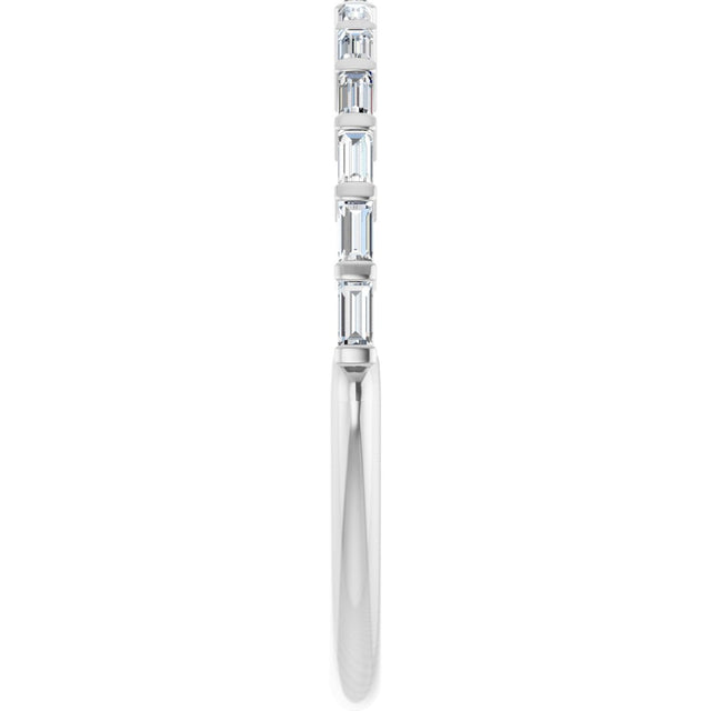 Platinum Straight Baguette Lab-Grown Diamond Bar Channel-Set Anniversary Band – 1/5–3/4 CTW - view 4